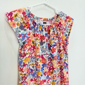 TEA baby girls flutter sleeve romper floral print SS outfit 18-24 M 100% cotton